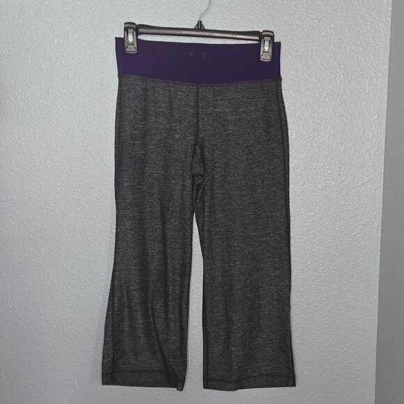 Lululemon Wide Leg Crop Yoga Pant - 4 Dark Heather grey/Purple - Picture 1 of 6